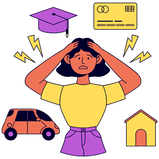 woman looking stressed out about bills 